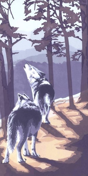 On Patrol - Wolves - Portrait Blank Card
